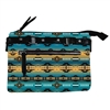 FLEECE CROSSBODY PURSE, ZIPPERED--TEAL POWER