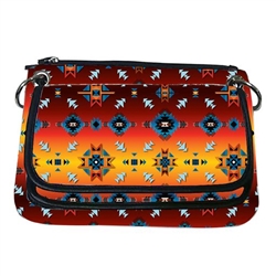 FLEECE CROSSBODY PURSE, W/FLAP--DIAMOND GLOW