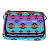 FLEECE CROSSBODY PURSE, W/FLAP--PURPLE MINT