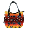 FLEECE SHOULDER BAG, (2 ZIP)--DIAMOND GLOW