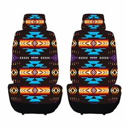 PRINTED AUTO SEAT COVER SET - BLACK