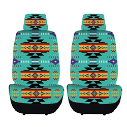 PRINTED AUTO FRONT SEAT COVER SET - MINT