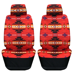 PRINTED AUTO FRONT SEAT COVER SET - RED