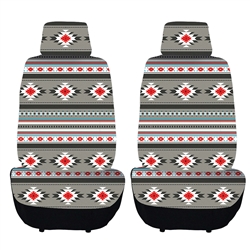 PRINTED FRONT SEAT COVER SET - GREY