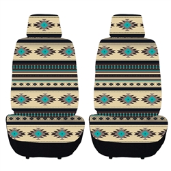 PRINTED FRONT SEAT COVER SET - TAN
