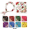 SCARF, SILK FEEL FLORAL PRINTED 45"x45"