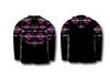 T-SHIRT LONG SLEEVE, HOODED-BLACK/PINK NEON