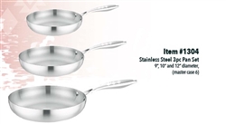 3pc Pan Set, High Grade Stainless Steel