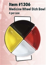 Medicine Wheel Dish with metal frame base