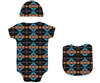 BABY ONESIE SET, 3PC--0-6 MONTH-BLACK