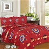 3PC QUEEN SIZE QUILT SET, STARBURST DESIGN