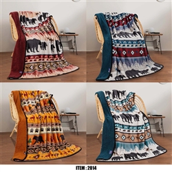 NU TRENDZ LODGE SERIES, SHERPA LINED THROW BLANKET