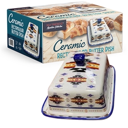 CERAMIC BUTTER DISH, RECTANGULAR SHAPE, 7.25" SIZE