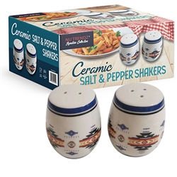 CERAMIC SALT AND PEPPER SHAKER, 2"x3.5", 12 per pack, 36 set