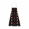 APRON--FLORAL PRINT--BLACK