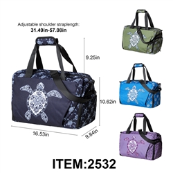 DUFFLE BAG TURTLE DESIGN,MEDIUM, ASST COLORS