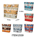 SOUTHWEST TOTE BAG, CANVAS w/ ROPE HANDLES