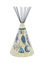 Feather Dreamcatcher Large Tipi Lamp, 10" base x 18"height