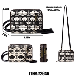CROSSBODY PURSE/CLUTCH, MODERN MOSIAC JACQUARD
