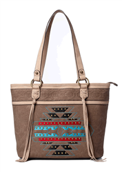 SOUTHWEST SHOULDER BAG, FAUX SUEDE