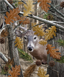 BLANKET CAMO DEER W/ SHERPA LINING 50" X 70"