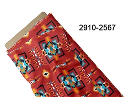 COTTON FABRIC BOLT, RED - CHIEF WALKING WATER--15YDS/BOLT