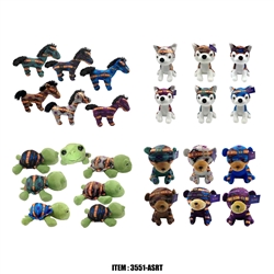 Printed Plush Toy 10" (Turtle, Wolf, Horse, Teddy Bear)
