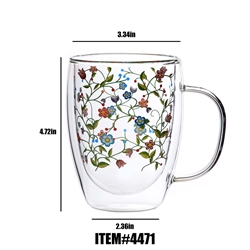 GLASS MUGS, 11 oz, ANISHINAABE, DOUBLE WALLED