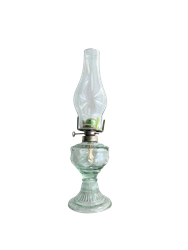 OIL LAMP 13" CLEAR GLASS (L555)