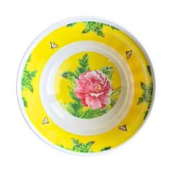 MELAMINE BOWL 9"DIA X 3.3" 2ASST ROSE DESIGN