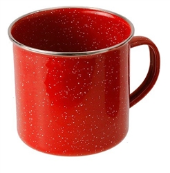 RED ENAMEL CUP S/S RIM, 24OZ