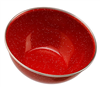 RED ENAMEL 6" CEREAL BOWL, SILVER RIM