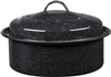 ROUND COVERED ROASTER, 3LB BLACK SPECKLED