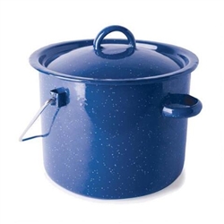 BLUE ENAM STRAIGHT POT, 3.2QT W/BAIL HANDLE