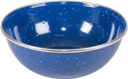 BLUE ENAMEL 6" CEREAL BOWLS w/SS RIM (48/cs)