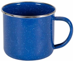 ENAMEL MUG, BLUE 22OZ W/SILVER-RIM (24/cs)