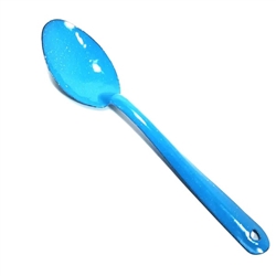 SERVING SPOON 12" TURQUOISE ENAMEL