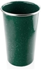GREEN ENAM PINT GLASS, 17OZ