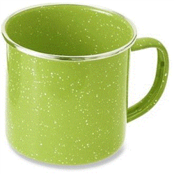 GREEN 12OZ SILVER RIM MUG