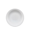 WHITE CERAMIC SOUP BOWL, MAUVE WHITE