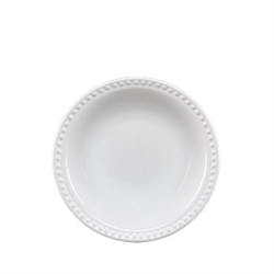 WHITE CERAMIC SOUP BOWL, MAUVE WHITE