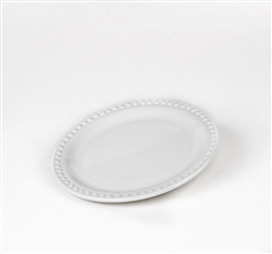 WHITE CERAMIC DESSERT PLATE 8"