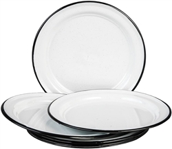 WHITE ENAM DINNER PLATE 8"