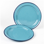 TURQUOISE ENAMEL DINNER PLATE 10"