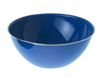 BLUE ENAMEL MIXING BOWL 9.5", SILVER RIM