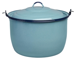 CONVEX POT 26QT, TURQUOISE ENAMELWARE