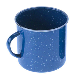 BLUE 12OZ SILVER RIM MUG