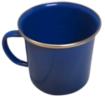 â€‹ENAMEL MUG 18OZ BLUE W/SILVER RIM