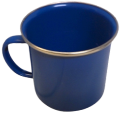 â€‹ENAMEL MUG 18OZ BLUE W/SILVER RIM