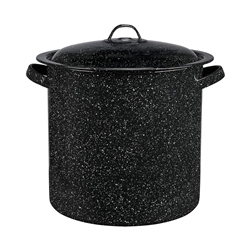 BLACK ENAMEL STOCK POT  16QT